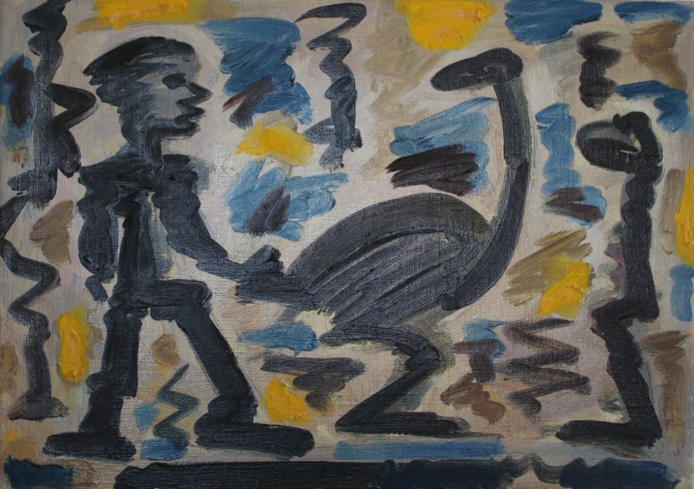 Mand og fugl, 1984