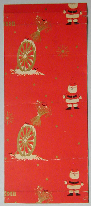 Rødt julepapir ca. 1960