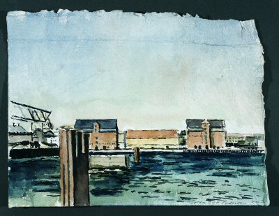 Kbenhavns havn,2003. Akvarel